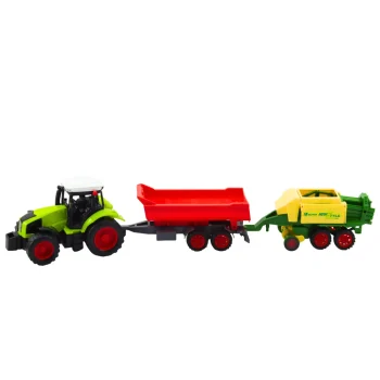 Poljoprivredni Set Traktor S Prikolicom I Strojem, 56 × 11 × 9 Cm 2