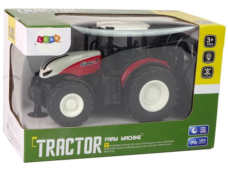 Poljoprivredni Traktor 1:24 Daljinski Upravljani R/c Pilot Farma Bijela Crvena 5
