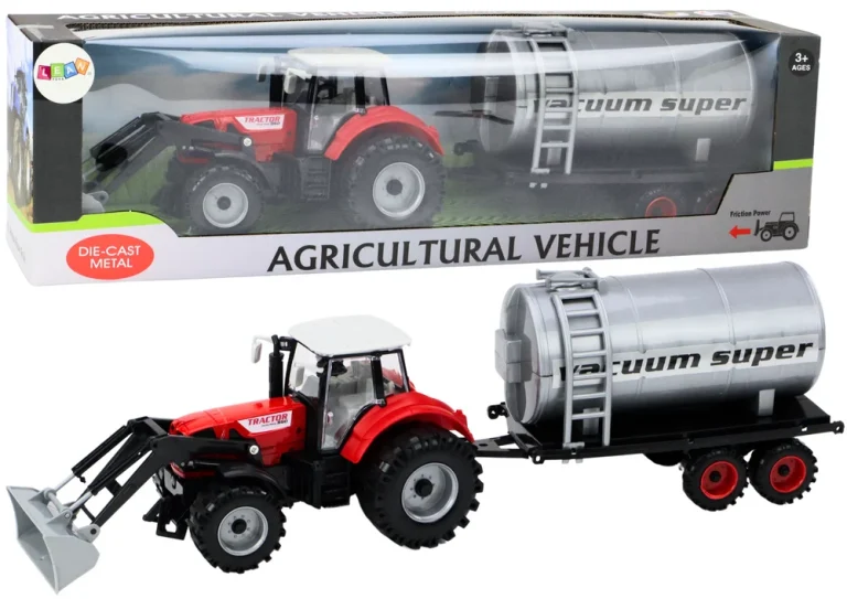 Poljoprivredni Traktor Bager S Pogonom Cisterne Crveni 1