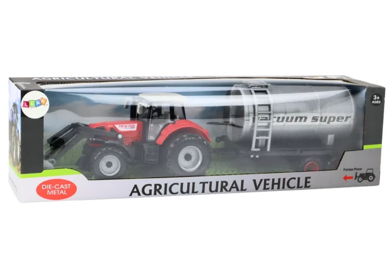 Poljoprivredni Traktor Bager S Pogonom Cisterne Crveni 4