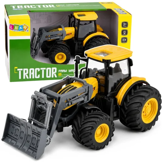 Poljoprivredni Traktor S Buldožerom, žuti, Svjetla I Zvuk, 1:24 1