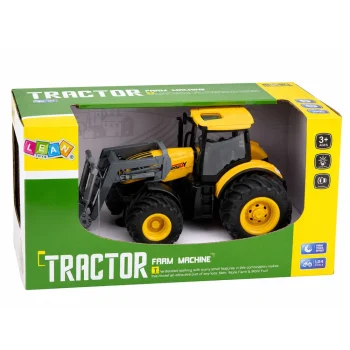 Poljoprivredni Traktor S Buldožerom, žuti, Svjetla I Zvuk, 1:24 5