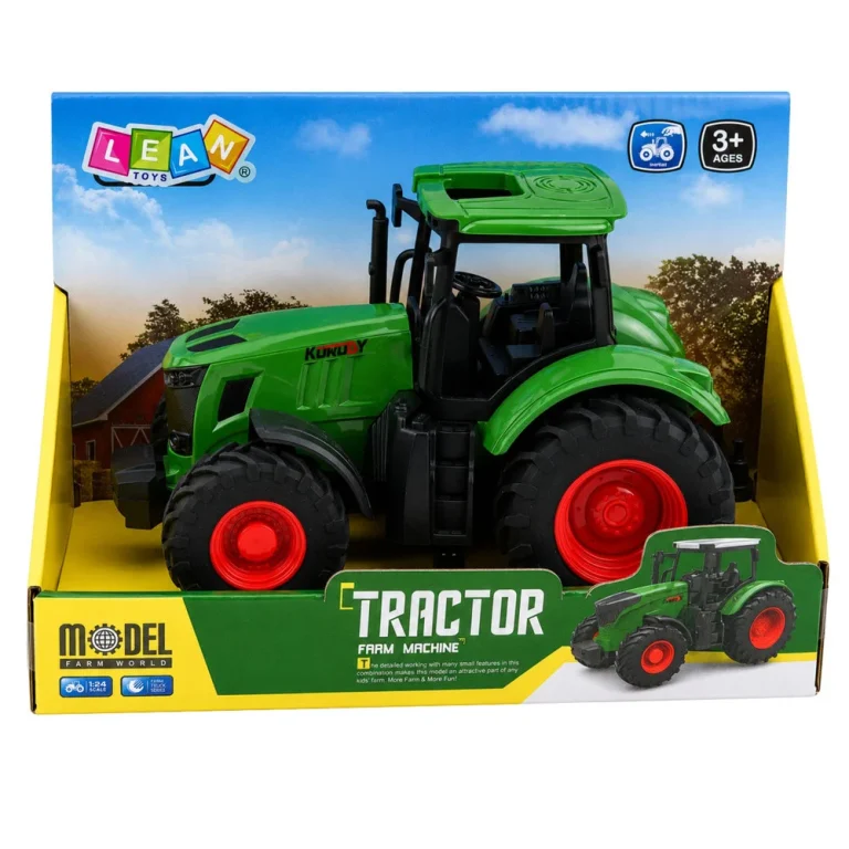 Poljoprivredni Traktor S Gumenim Kotačima, Zeleni 1:24 5