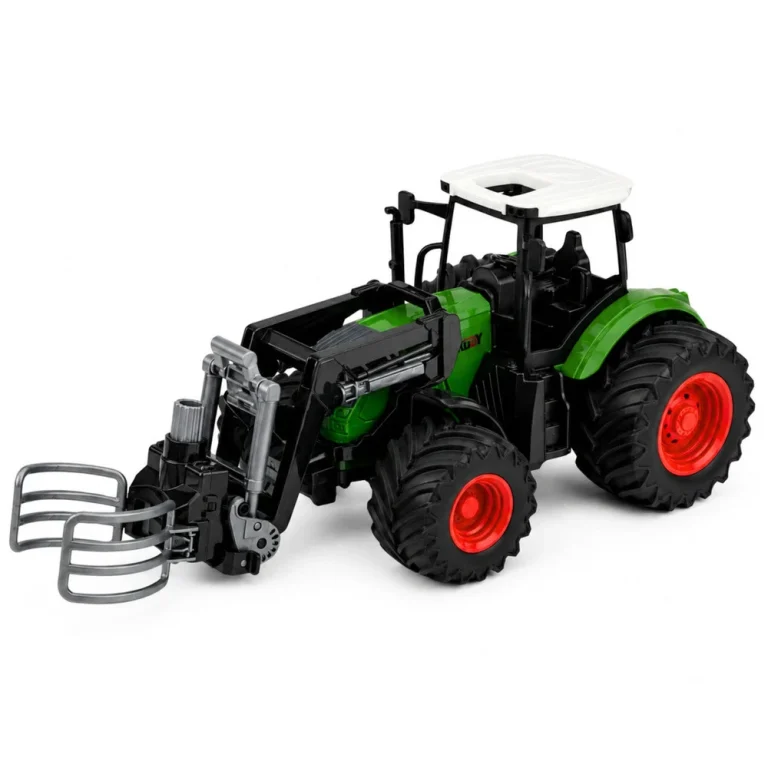 Poljoprivredni Traktor S Hvataljkom Za Bale, Gumeni Kotači, Zeleni 1:24 2