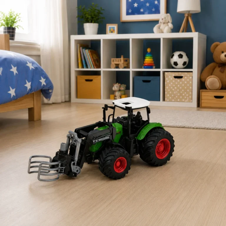 Poljoprivredni Traktor S Hvataljkom Za Bale, Gumeni Kotači, Zeleni 1:24 3