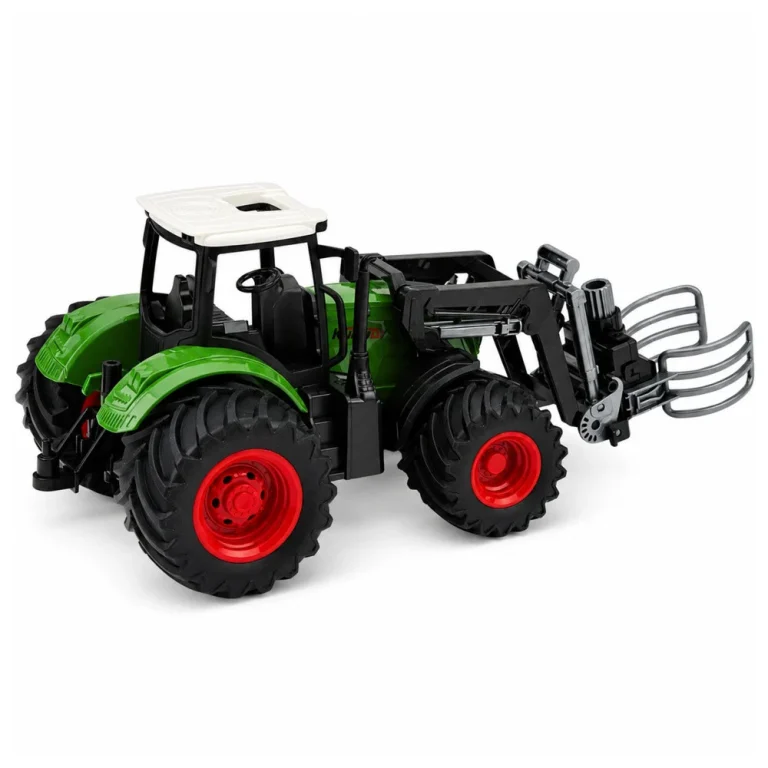 Poljoprivredni Traktor S Hvataljkom Za Bale, Gumeni Kotači, Zeleni 1:24 4