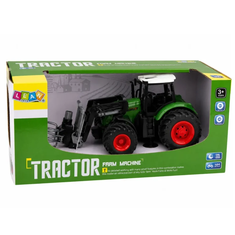 Poljoprivredni Traktor S Hvataljkom Za Bale, Gumeni Kotači, Zeleni 1:24 5