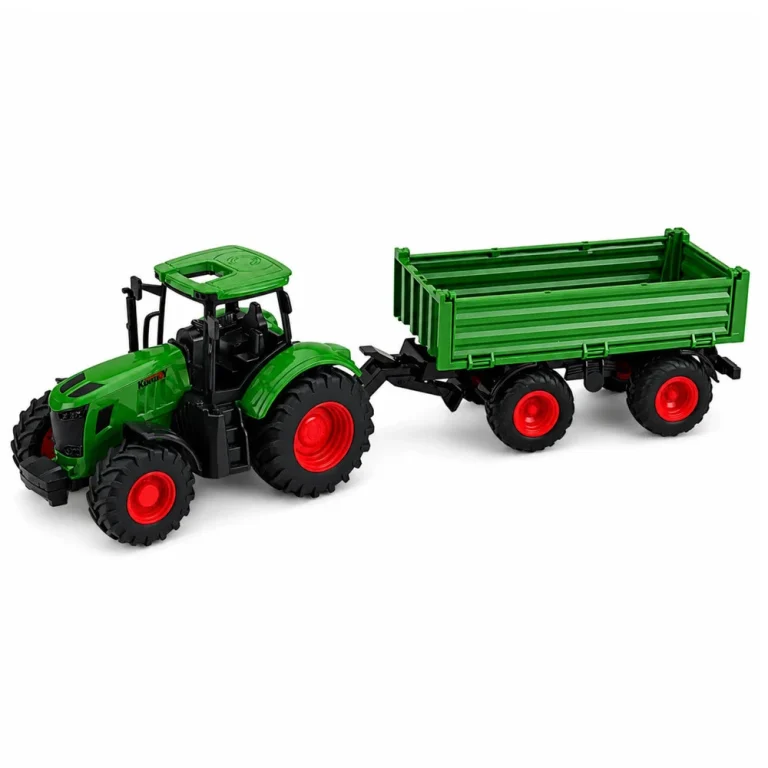 Poljoprivredni Traktor S Kiper Prikolicom, Zeleni, 1:24 2