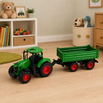 Poljoprivredni Traktor S Kiper Prikolicom, Zeleni, 1:24 3
