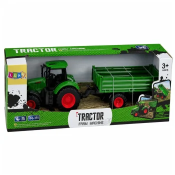 Poljoprivredni Traktor S Kiper Prikolicom, Zeleni, 1:24 6