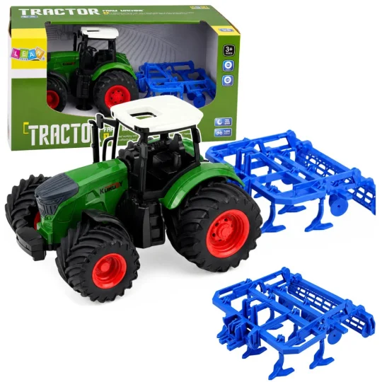 Poljoprivredni Traktor S Kultivatorom Za Obradu Tla, Zeleni 1:24 1