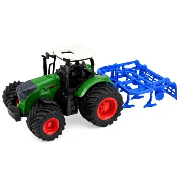 Poljoprivredni Traktor S Kultivatorom Za Obradu Tla, Zeleni 1:24 2