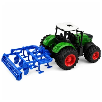 Poljoprivredni Traktor S Kultivatorom Za Obradu Tla, Zeleni 1:24 3