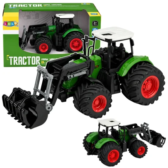Poljoprivredni Traktor S Prednjim Utovarivačem I žlicom, Zeleni, 1:24 1