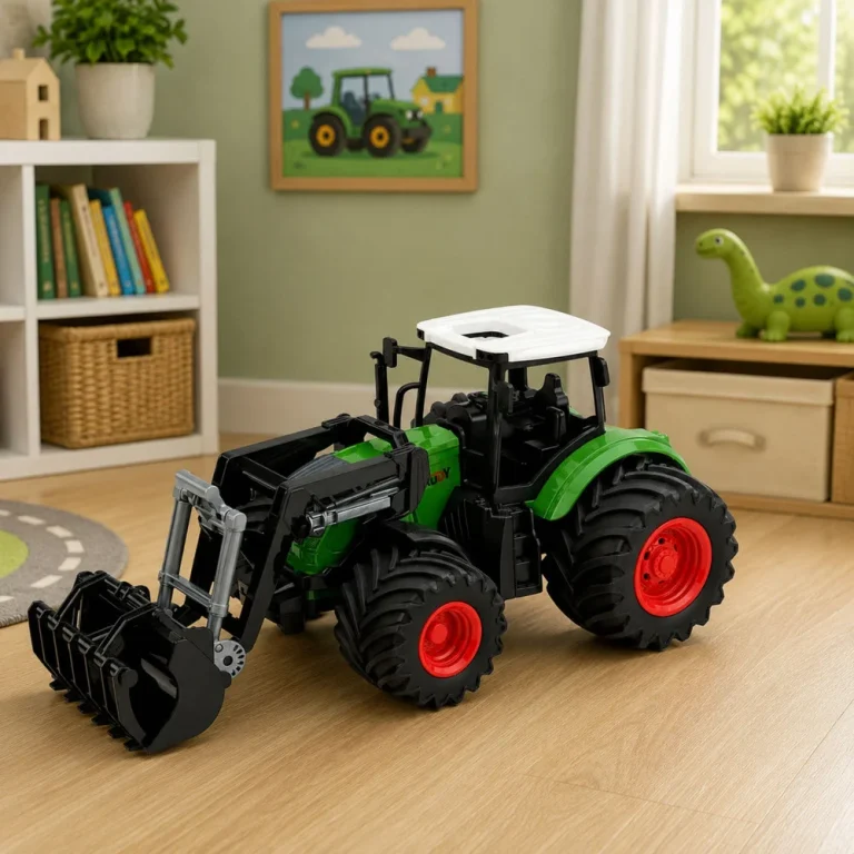 Poljoprivredni Traktor S Prednjim Utovarivačem I žlicom, Zeleni, 1:24 3