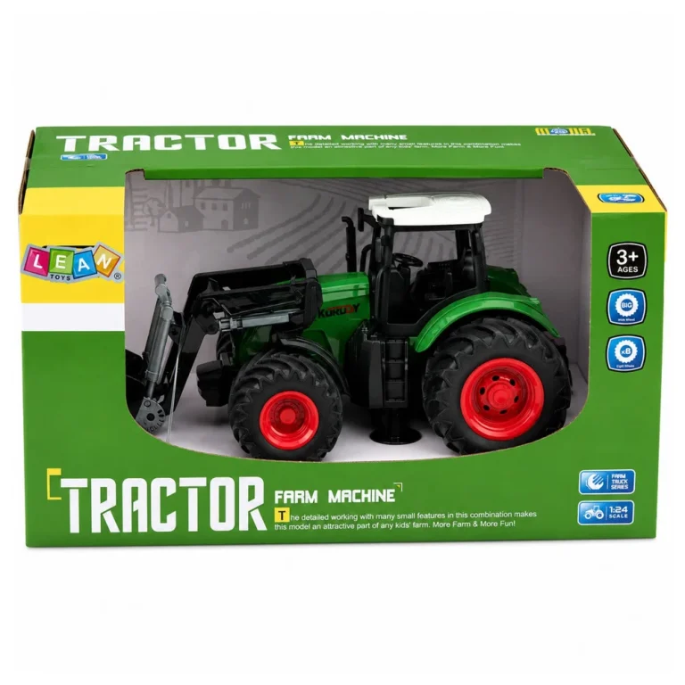 Poljoprivredni Traktor S Prednjim Utovarivačem I žlicom, Zeleni, 1:24 5