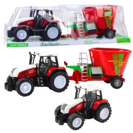 Poljoprivredni Traktor S Prikolicom I Mješalicom Za Stočnu Hranu, Crveni 60 Cm 1