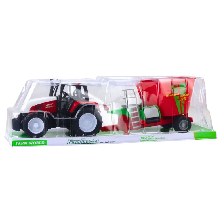 Poljoprivredni Traktor S Prikolicom I Mješalicom Za Stočnu Hranu, Crveni 60 Cm 5