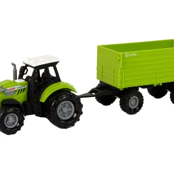 Poljoprivredni Traktor S Prikolicom I Svjetlima Zvuči Zeleno 2
