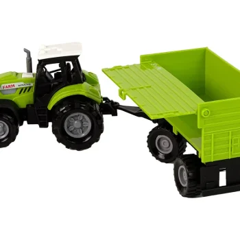 Poljoprivredni Traktor S Prikolicom I Svjetlima Zvuči Zeleno 3