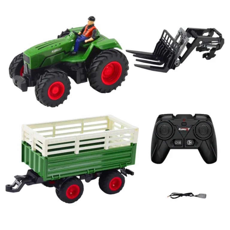Poljoprivredni Traktor S Prikolicom I Vilicama Na Daljinsko Upravljanje Rc 2.4g 2