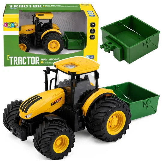Poljoprivredni Traktor S Rasipivačem Gnojiva, žuti, Svjetla I Zvuk, 1:24 1