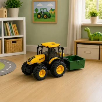Poljoprivredni Traktor S Rasipivačem Gnojiva, žuti, Svjetla I Zvuk, 1:24 4
