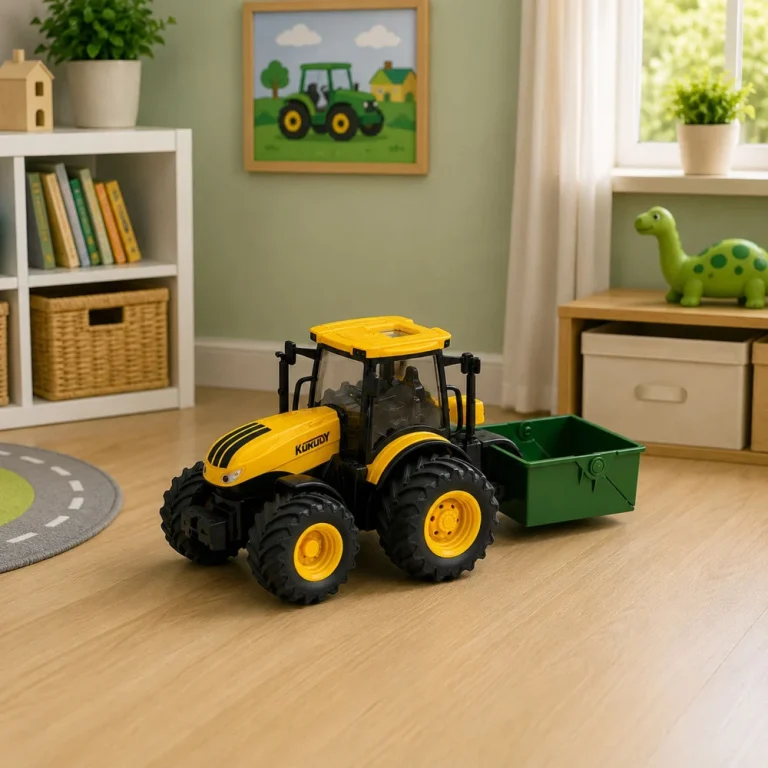 Poljoprivredni Traktor S Rasipivačem Gnojiva, žuti, Svjetla I Zvuk, 1:24 4