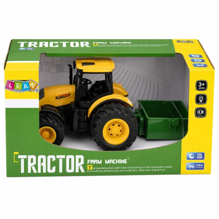 Poljoprivredni Traktor S Rasipivačem Gnojiva, žuti, Svjetla I Zvuk, 1:24 6