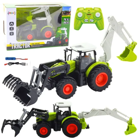 Poljoprivredni Traktor S Rotirajućom žlicom I Bagerom 2 U 1 S Daljinskim Upravljanjem 2.4g 1