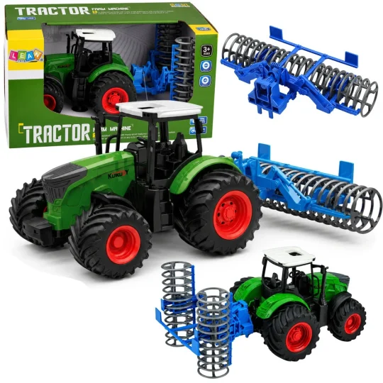 Poljoprivredni Traktor S Valjkom, Zeleni, 1:24 1