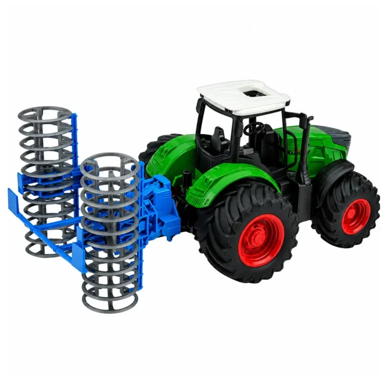 Poljoprivredni Traktor S Valjkom, Zeleni, 1:24 3