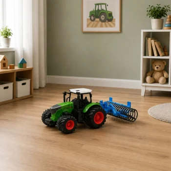 Poljoprivredni Traktor S Valjkom, Zeleni, 1:24 4