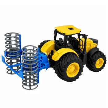 Poljoprivredni Traktor S Valjkom, žuti, Svjetla I Zvuk, 1:24 3