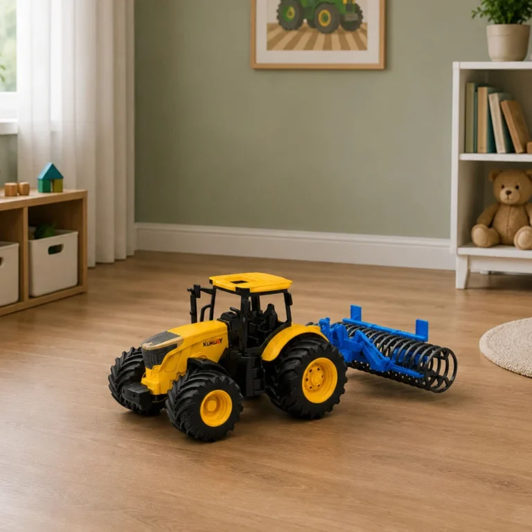 Poljoprivredni Traktor S Valjkom, žuti, Svjetla I Zvuk, 1:24 4