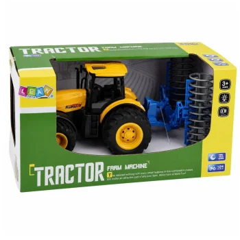 Poljoprivredni Traktor S Valjkom, žuti, Svjetla I Zvuk, 1:24 6