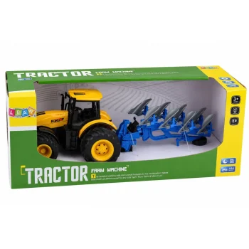 Poljoprivredni Traktor S Višebrazdnim Plugom, žuti, Svjetla I Zvuk, 1:24 6