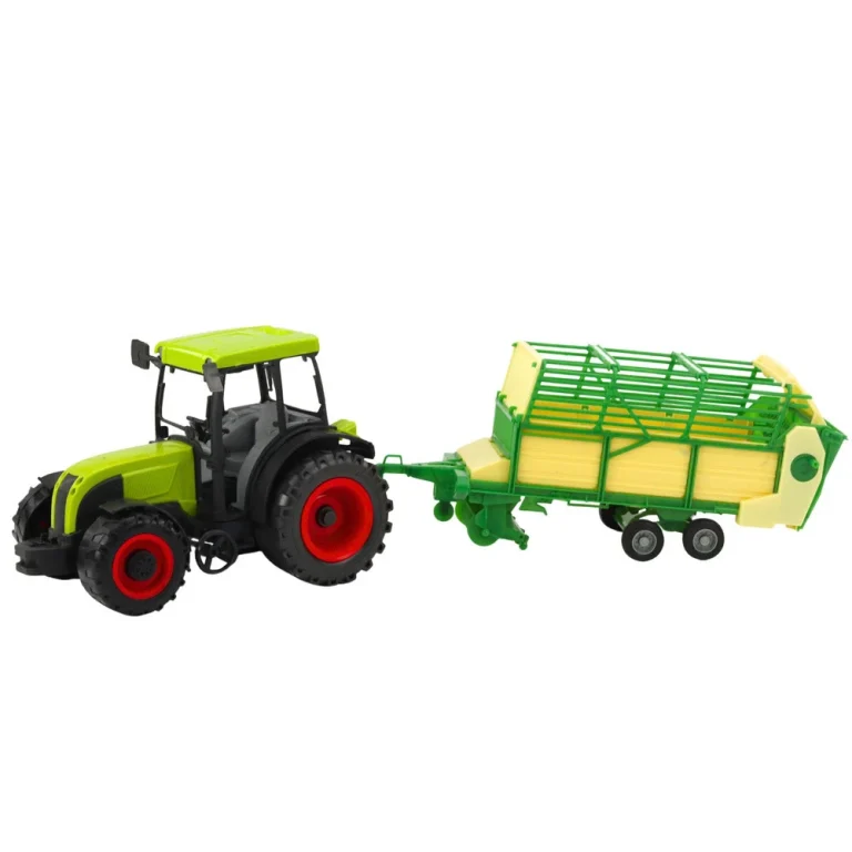 Poljoprivredni Traktor Sa Zeleno žutom Prikolicom, Zeleni 50 Cm 2