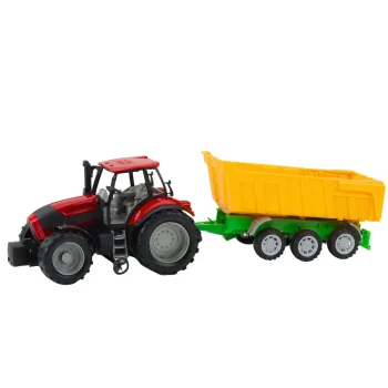 Poljoprivredni Traktor Sa žutom Prikolicom, Crveni, 46 Cm 2