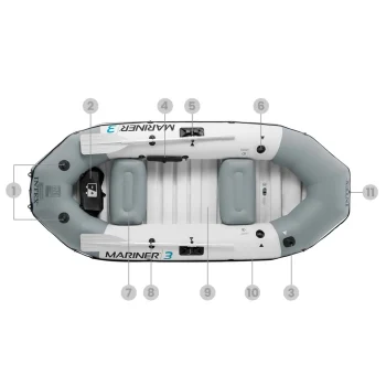 Ponton Mariner 3 S Veslima I Pumpom 297 × 127 × 46 Cm Intex 68373 7