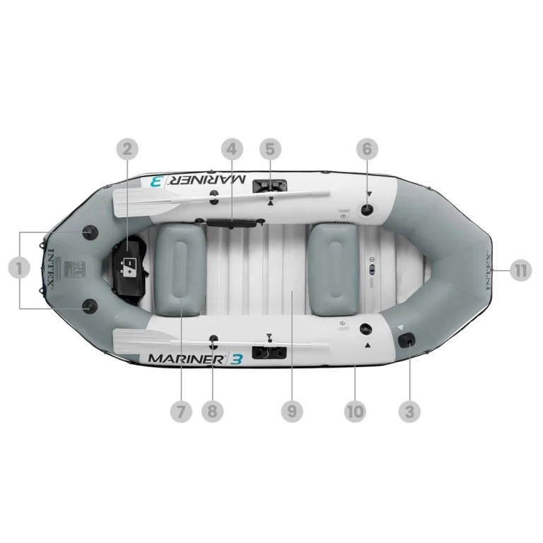 Ponton Mariner 3 S Veslima I Pumpom 297 × 127 × 46 Cm Intex 68373 7