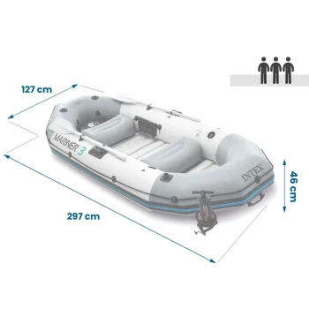 Ponton Mariner 3 S Veslima I Pumpom 297 × 127 × 46 Cm Intex 68373 9