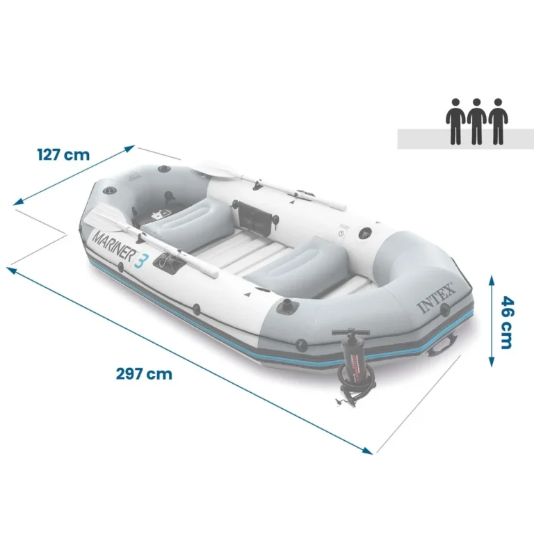 Ponton Mariner 3 S Veslima I Pumpom 297 × 127 × 46 Cm Intex 68373 9