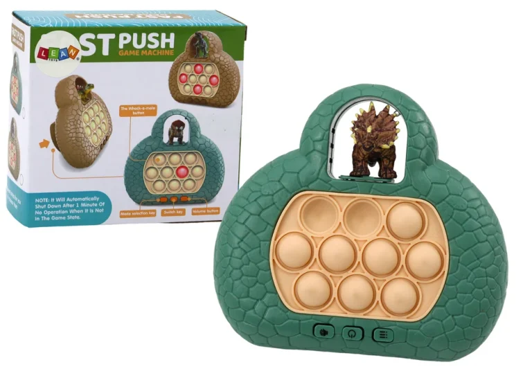 Pop It Dinosaur Arkadna Igraća Konzola 4 Načina Igre Zelena 1