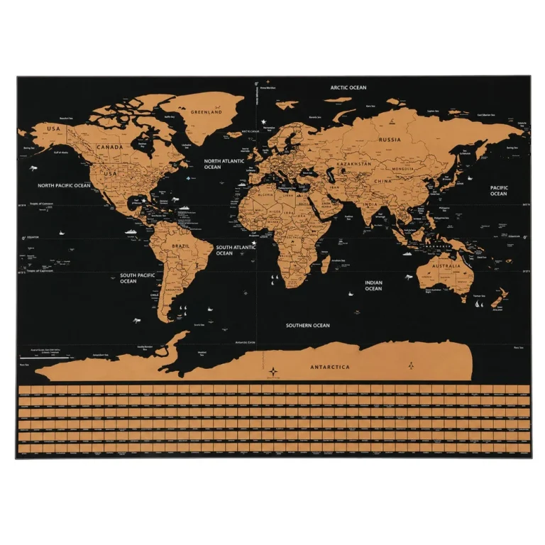 Poster Karta Svijeta Za Grebanje 82 × 59 Cm 2