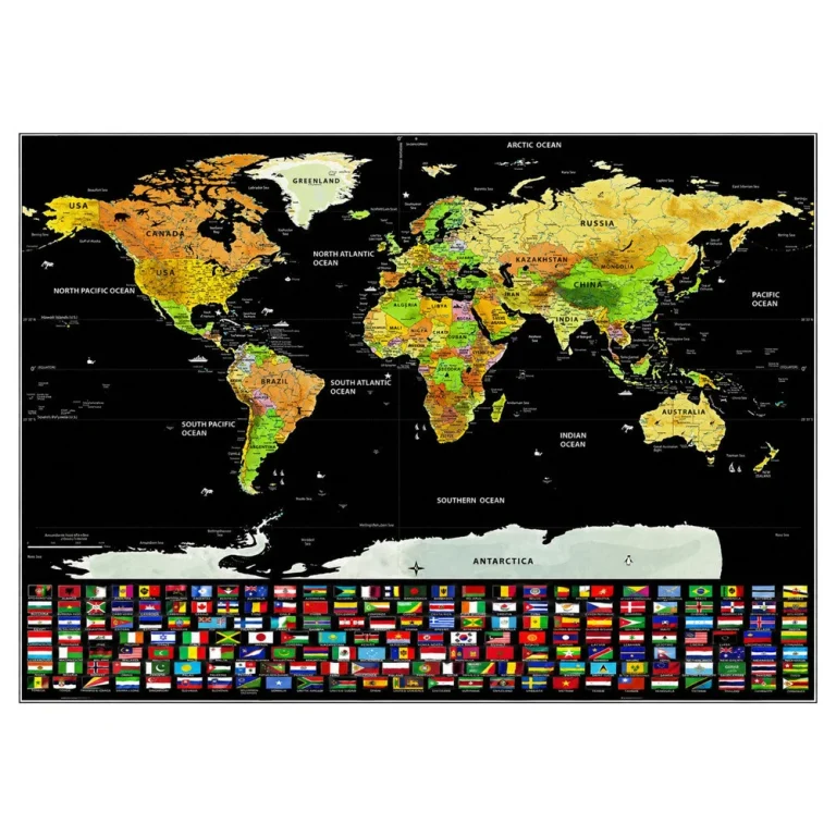 Poster Karta Svijeta Za Grebanje 82 × 59 Cm 4