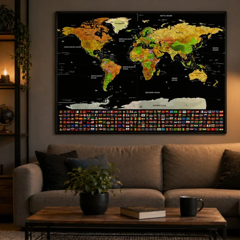 Poster Karta Svijeta Za Grebanje 82 × 59 Cm 5