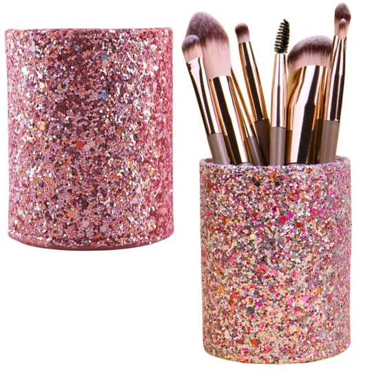 Posuda Za Kistove I Pribor, Ružičasta S Glitterom 1