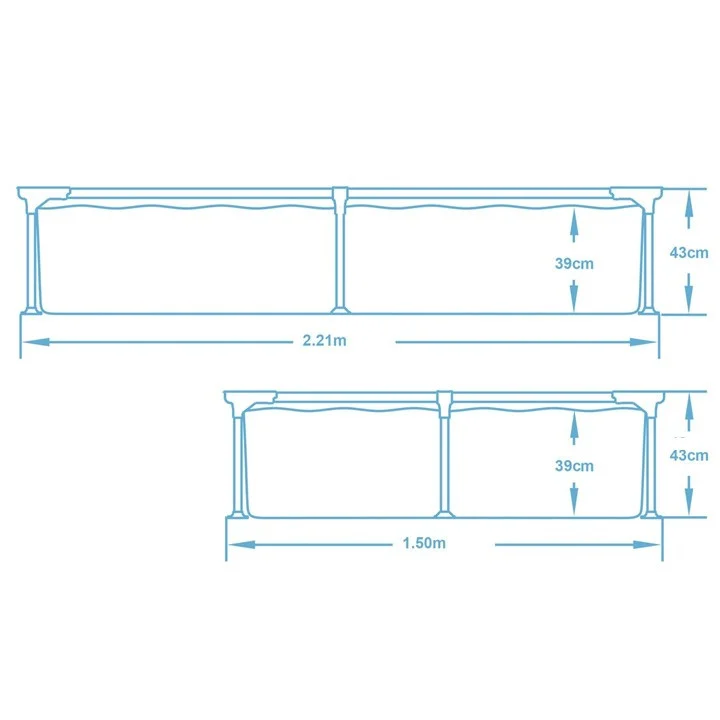 Pravokutni Bazen S Okvirom 221x150x43 Cm 16 U 1 Bestway 56401 3