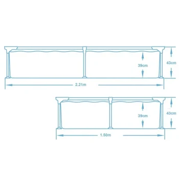 Pravokutni Bazen S Okvirom 221x150x43 Cm Bestway 56401 3